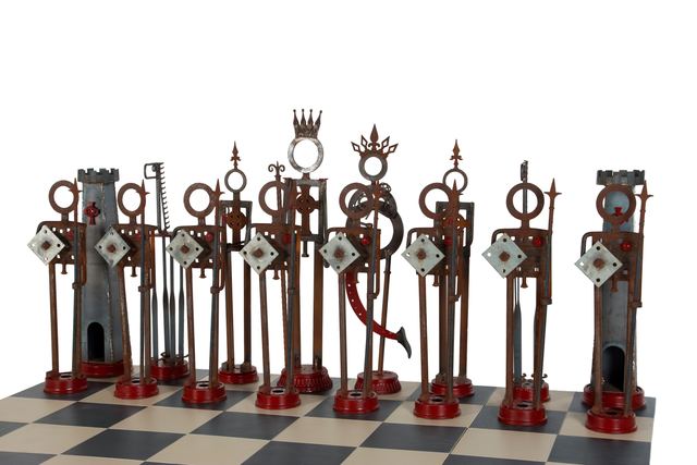 Marvin Avenue Chess Club: sculpture by Hardy Jones