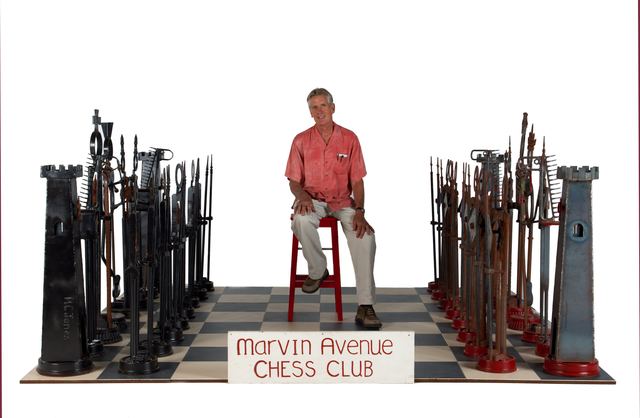 Marvin Avenue Chess Club: sculpture by Hardy Jones