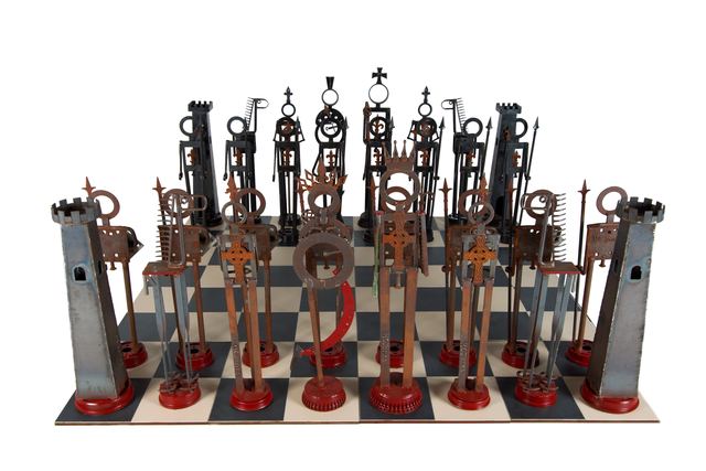 Marvin Avenue Chess Club: sculpture by Hardy Jones
