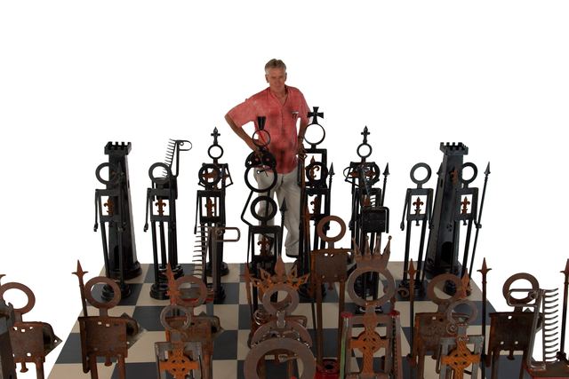 Marvin Avenue Chess Club: sculpture by Hardy Jones