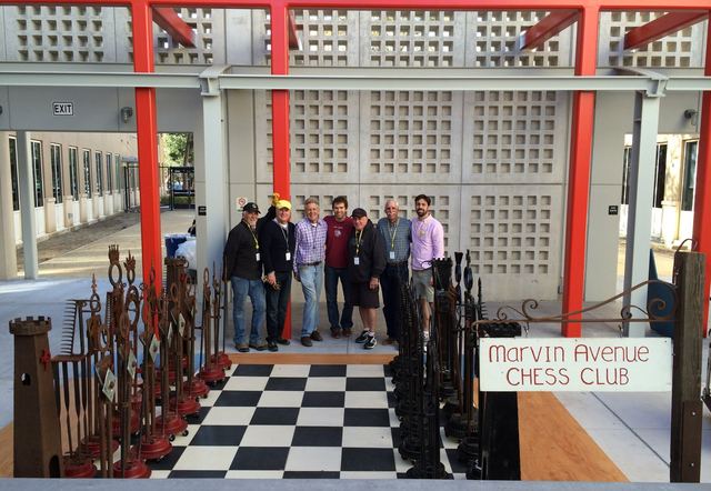 Marvin Avenue Chess Club: sculpture by Hardy Jones