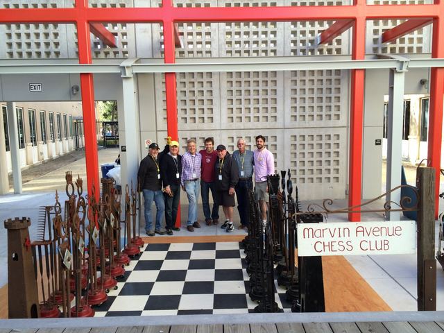 Marvin Avenue Chess Club: sculpture by Hardy Jones